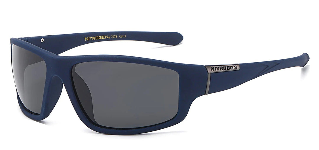 NITROGEN POLARIZED WRAP SPORT MEN'S SUNGLASSES-NAVY BLUE