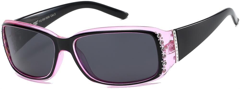POLARIZED RHINESTONE WRAP WOMEN'S UV400 SUNGLASSES PINK