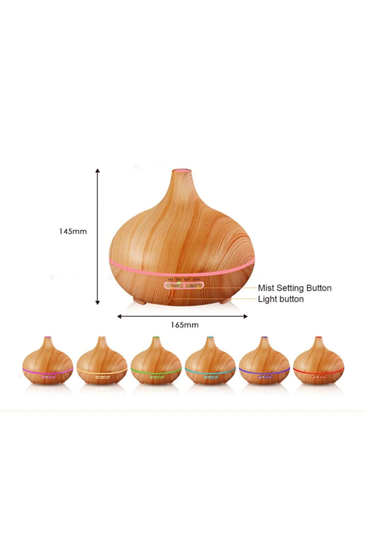 ESSENTIAL OIL AROMATHERAPY ULTRASONIC DIFFUSER IN NATURAL WOOD COLOR