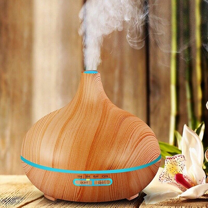 ESSENTIAL OIL AROMATHERAPY ULTRASONIC DIFFUSER IN NATURAL WOOD COLOR