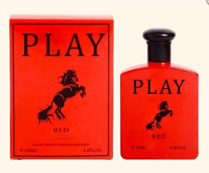 PLAY RED MEN'S EAU DE TOILETTE COLOGNE 3.4 OZ